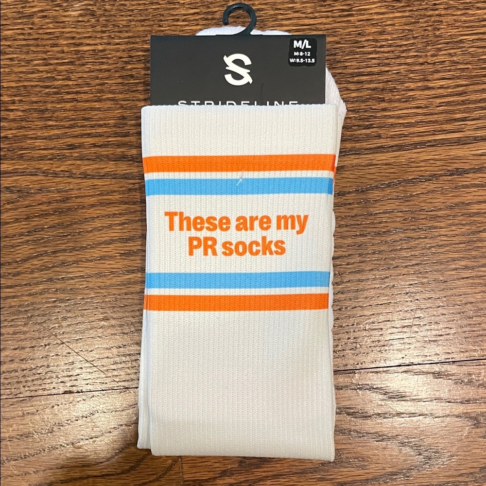 Orangetheory White and Orange Athletic Socks